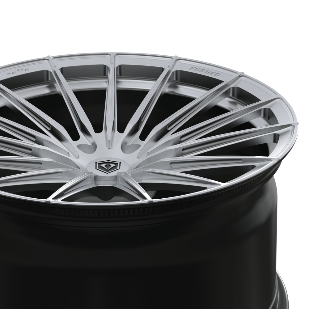 21 Zoll Komplettradsatz Raffa Wheels RFS-02 | Forged Series | Silver 9,5x21 & 10,5x21 | Tesla Model Y