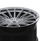 21 Zoll Komplettradsatz Raffa Wheels RFS-02 | Forged Series | Silver 9,5x21 & 10,5x21 | Tesla Model Y