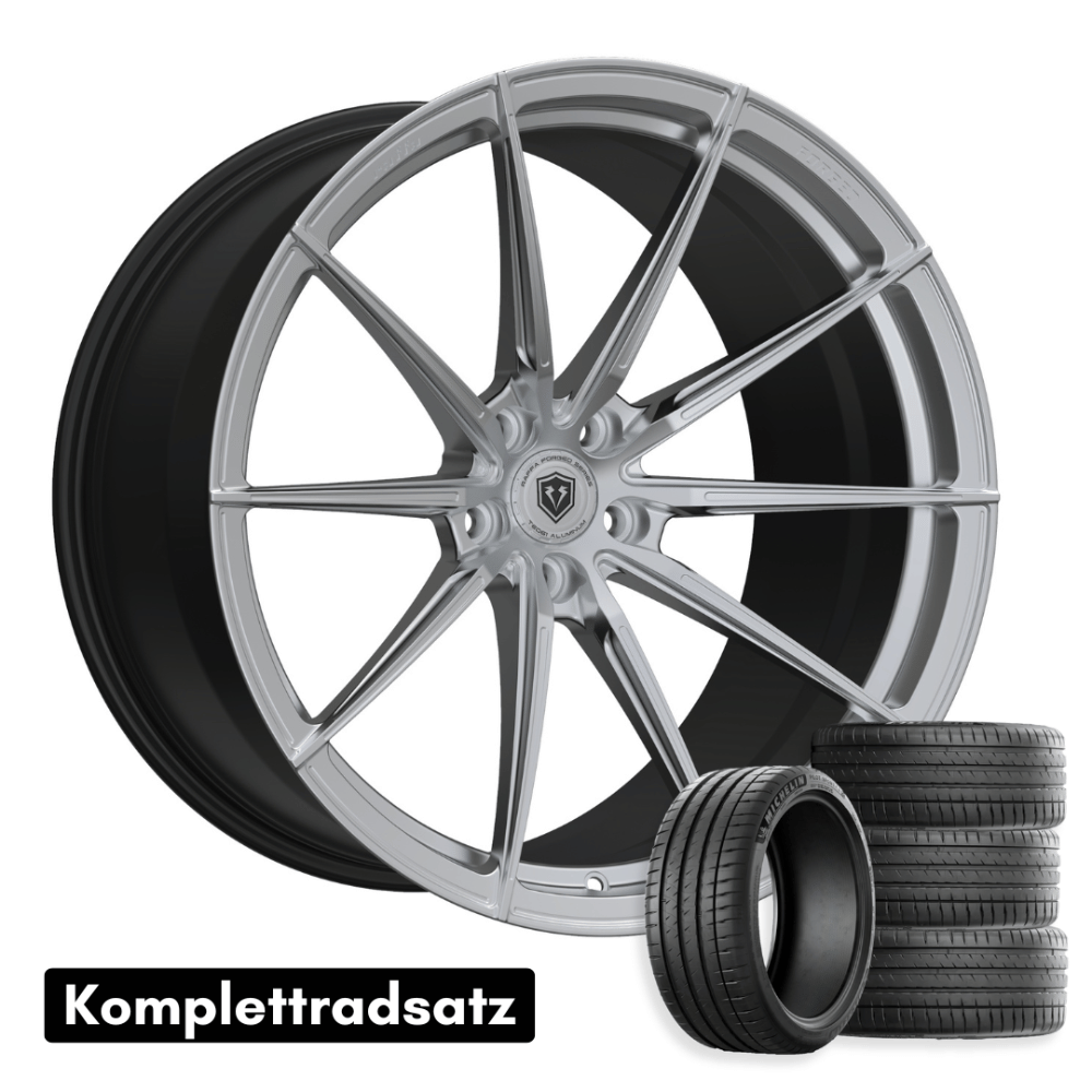 Komplettradsatz Raffa Wheels RFS-03 | Forged Series | Silver 9,5x20 & 10,5x20 | BMW Z4 G29