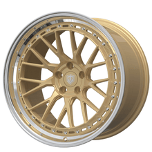 Lataa kuva Galleria-katseluun, Komplettradsatz Raffa Wheels RFS-04 | Forged Series | Champagner Polished Lip 10,5x20 &amp; 11,5x21 | BMW M2 G87