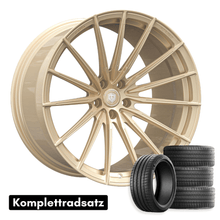 Laden Sie das Bild in den Galerie-Viewer, 21 Zoll Komplettradsatz Raffa Wheels RFS-02 | Forged Series | Champagner 9,5x21 &amp; 10,5x21 | Tesla Model Y