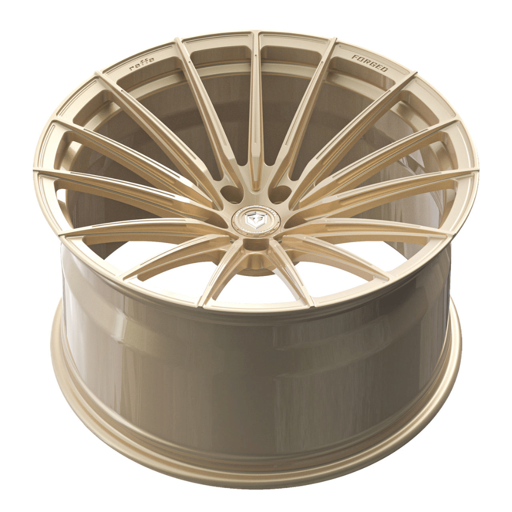 21 Zoll Komplettradsatz Raffa Wheels RFS-02 | Forged Series | Champagner 9,5x21 & 10,5x21 | Tesla Model Y