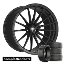 Laden Sie das Bild in den Galerie-Viewer, 21 Zoll Komplettradsatz Raffa Wheels RFS-02 | Forged Series | Black Matt 9,5x21 &amp; 10,5x21 | Tesla Model Y