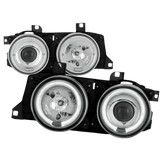 Headlights Angel Eyes LED chrome fits for BMW 5 Series E34 / 7 Series E32 from 1986 - 1995