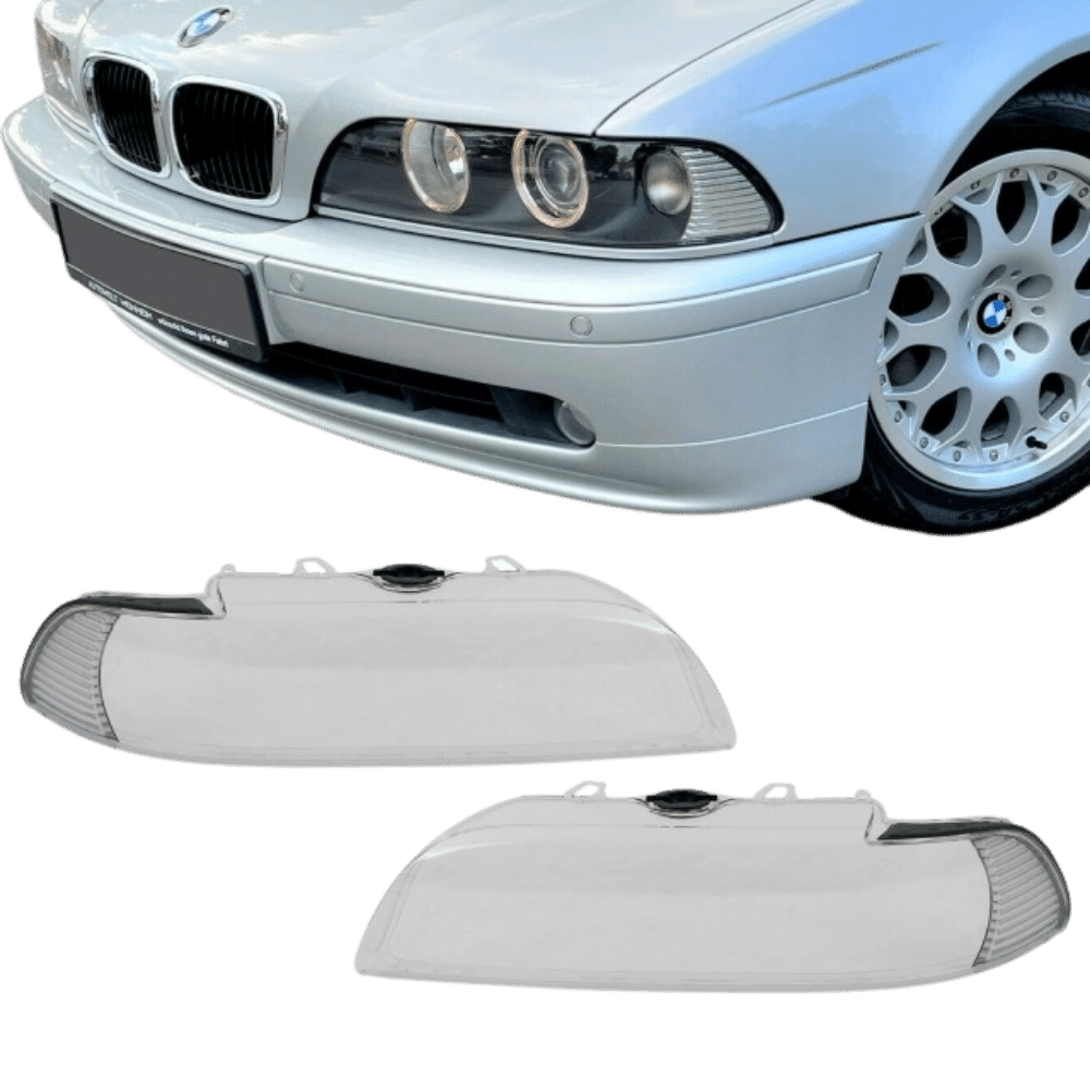 FACELIFT Scheinwerferglas Scheinwerfer Gehäuse Streuscheibe Weiß passt für BMW 5er E39 ab 2000>