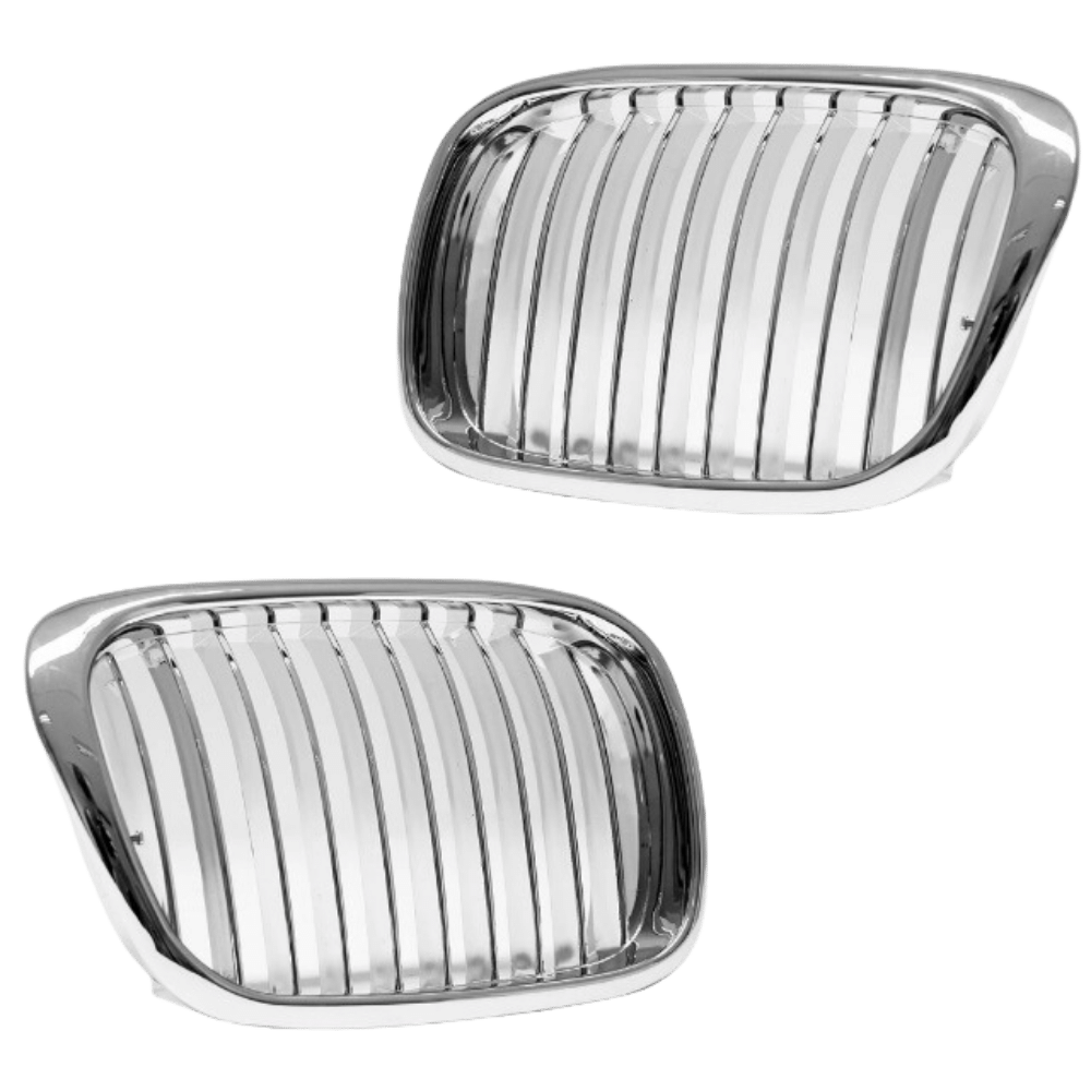 2x Grill Kühlergrill Grill Set Chrom passend für BMW 5er E39 + M-Paket M5 95-03