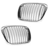 2x Grill Kühlergrill Grill Set Chrom passend für BMW 5er E39 + M-Paket M5 95-03