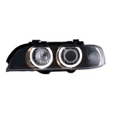 2x SCHEINWERFER Angel Eyes Schwarz passt BMW E39 95-00 H7/H7+Blinker Weiß+Motor