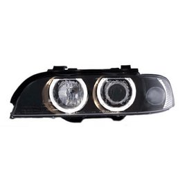 2x HEADLIGHTS Angel Eyes Black fits BMW E39 95-00 H7/H7+Indicator White+Motor