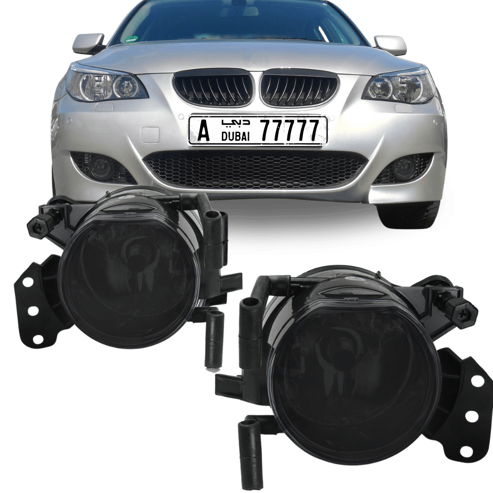 Fog lights smoked glass suitable for 5 Series E60 built 01 - 10, 5 Series Touring E61 built 04 - 10