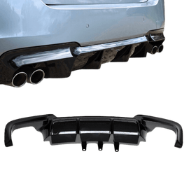 Sport Performance Diffuser Black Gloss 4 Pipe fits for BMW 5 Series F10 F11 Duplex not M5+ABE