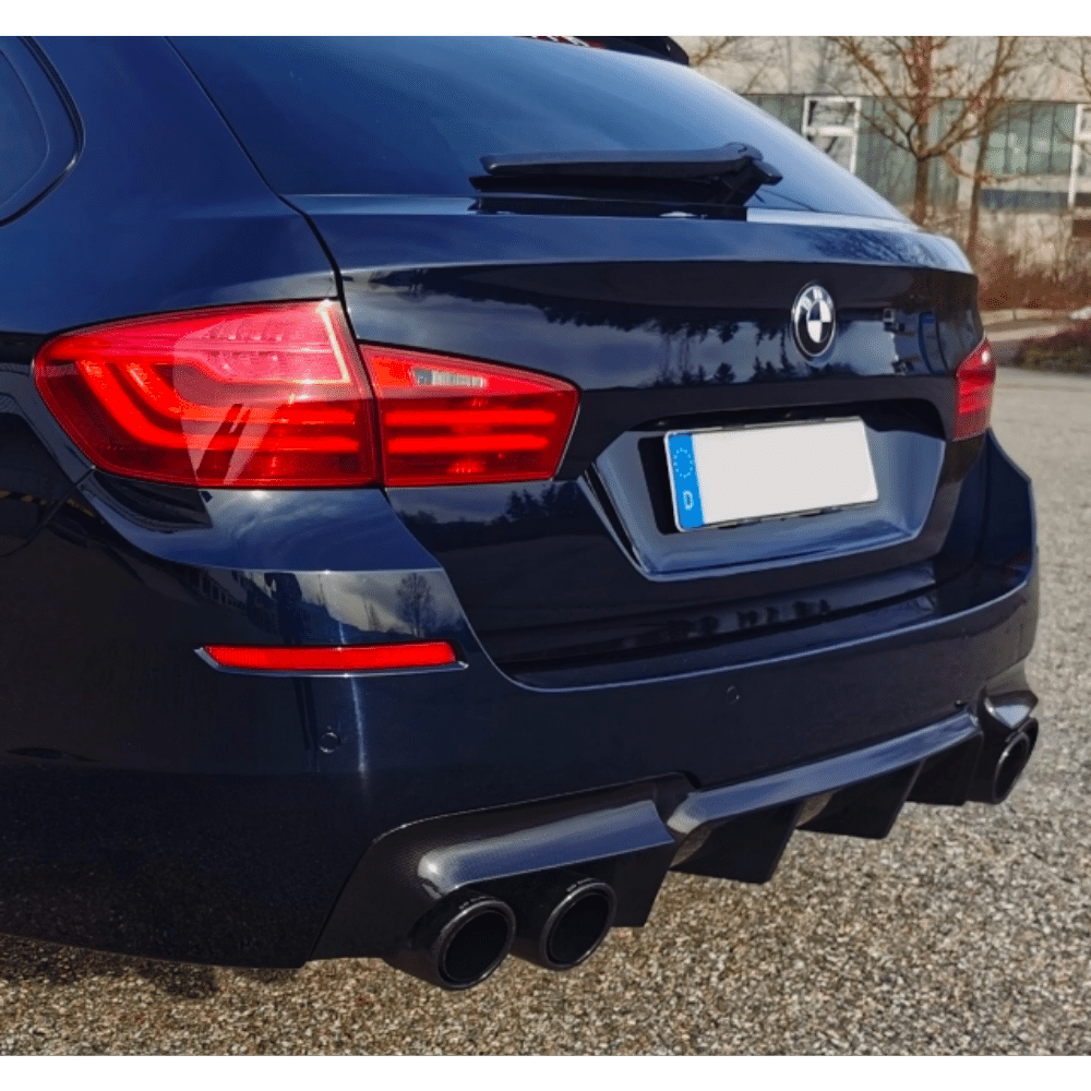 Sport Performance Diffusor Schwarz Glanz 4 Rohr passt für BMW 5er F10 F11 Duplex nicht M5+ABE