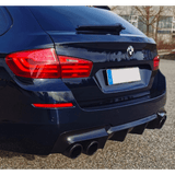 Sport Performance Diffusor Schwarz Glanz 4 Rohr passt für BMW 5er F10 F11 Duplex nicht M5+ABE