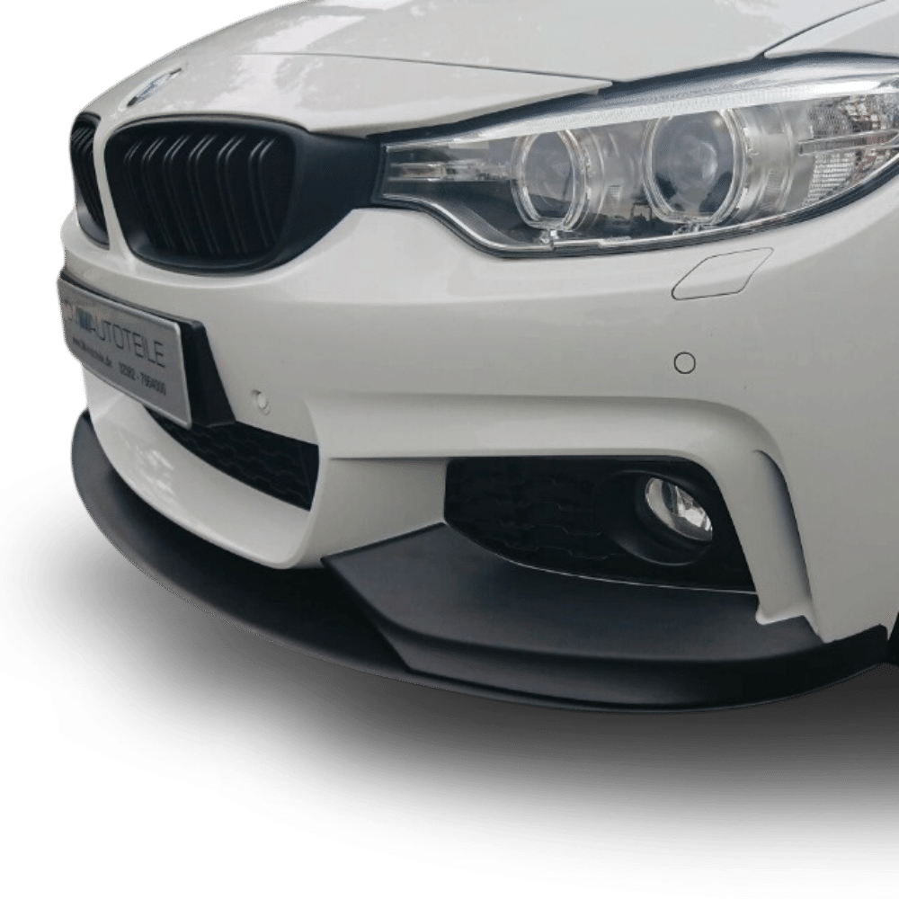 2x Radiator Grille Black Gloss Double Bar + Emblem Holder suitable for BMW 4 Series F32 F33 F36 also M4 + M all models