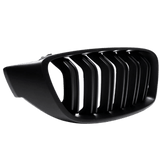 2x Kühlergrill Schwarz Glanz Doppelsteg +Emblemhalter passend für BMW 4er F32 F33 F36 auch M4 + M alle Modelle