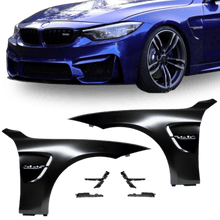 Load image into Gallery viewer, 2x fender set + holder high gloss black suitable for BMW F32 F33 F36 also M4 + M year 13-17