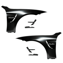 2x fender set + holder high gloss black suitable for BMW F32 F33 F36 also M4 + M year 13-17
