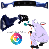 Heckdiffusor verschieden Farbkombinationen (Carbon) für F32 F33 F36 für Doppelrohr-Auspuff linke Seite , nur passend bei Sport Stoßstangen passend für BMW 4er Coupe/Cabrio/Gran Coupe F32, F33 und F36 Bj. 13 - 21