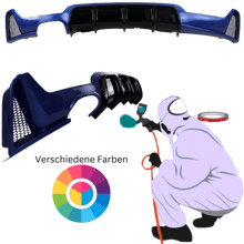 Load image into Gallery viewer, Rear diffuser different color combinations (carbon) for F32 F33 F36 for double pipe exhaust left side, only suitable for sport bumpers suitable for BMW 4 Series Coupe/Cabrio/Gran Coupe F32, F33 and F36 year 13 - 21 