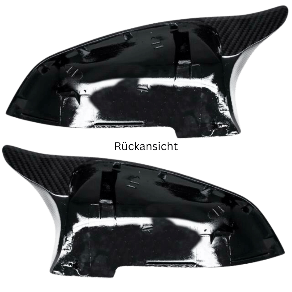 Spiegelkappen SET Echt Carbon / Schwarz Glanz passend für BMW F10 F11 F07 F18 F06 F12 F13