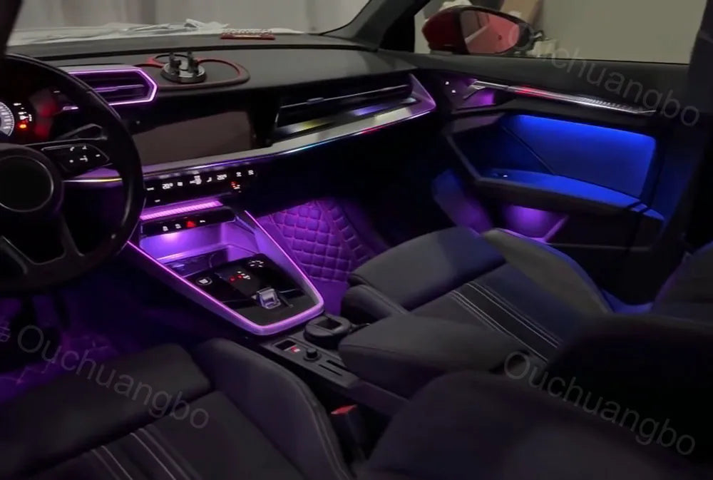Audi A3 8Y LED Ambientebeleuchtung Set (2021–2024) – 256 Farben, App-Steuerung, 6 Modi, dynamische Effekte