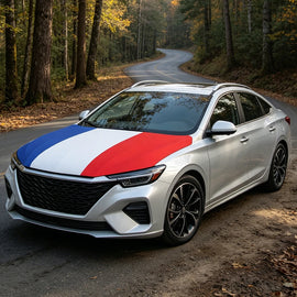 Motorhaubenflagge Frankreich – Frankreich Flagge (Tricolore) für die Motorhaube | faltenfrei & lackschonend
