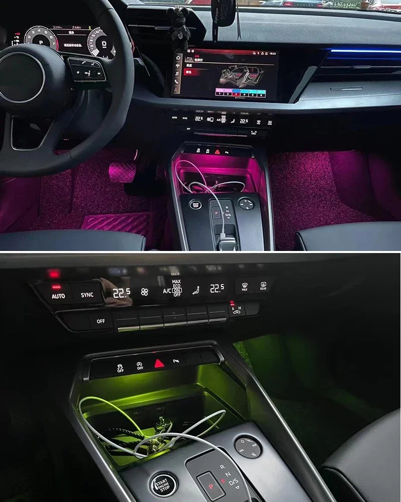 Audi A3 8Y LED Ambientebeleuchtung Set (2021–2024) – 256 Farben, App-Steuerung, 6 Modi, dynamische Effekte