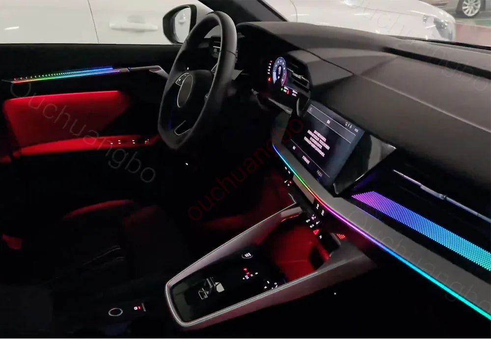 Audi A3 8Y LED Ambientebeleuchtung Set (2021–2024) – 256 Farben, App-Steuerung, 6 Modi, dynamische Effekte