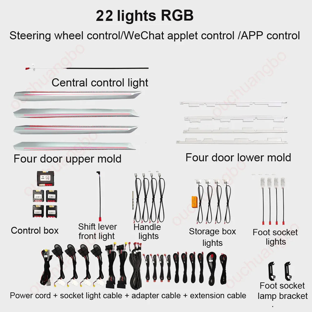 Audi A3 8Y LED Ambientebeleuchtung Set (2021–2024) – 256 Farben, App-Steuerung, 6 Modi, dynamische Effekte