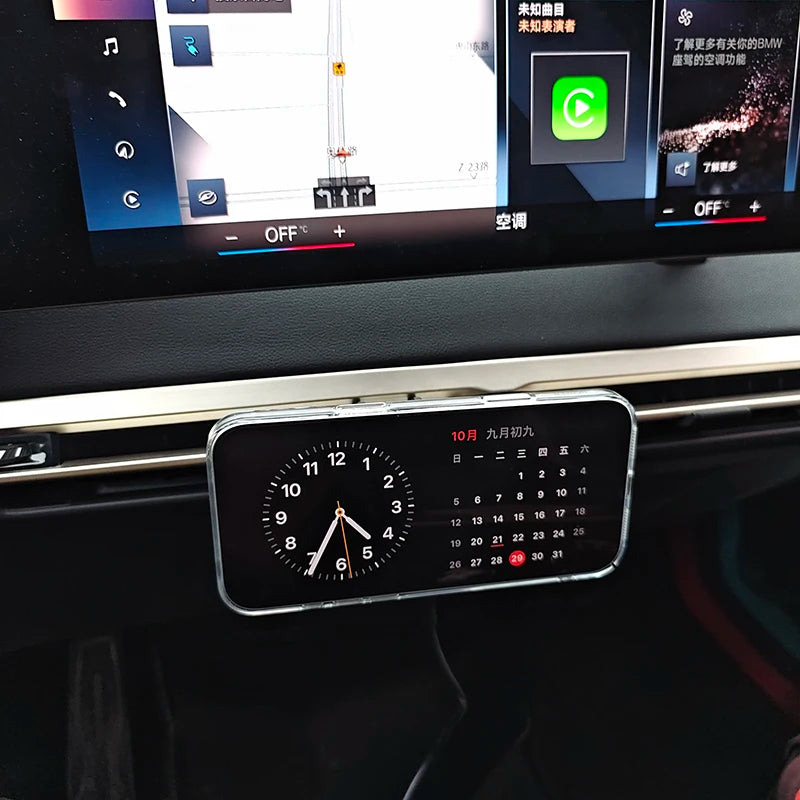 MagSafe-kompatible Handyhalterung mit kabellosem Laden – passend für BMW iX (i20) 2022–2026 mit Curved Display | Mittelkonsole, 15 W