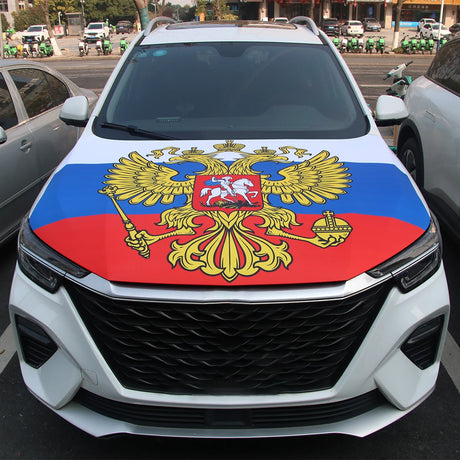 Motorhaubenflagge Russland – Russland Flagge für die Motorhaube | faltenfrei & lackschonend
