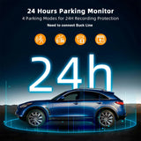 4-Kanal Auto Dashcam 1080P - Komplett-Set mit Rückkamera, WLAN + Hardwire Kit + 128GB SD-Karte