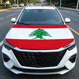 Motorhaubenflagge Libanon – Libanon Flagge (Zeder) für die Motorhaube | faltenfrei & lackschonend