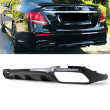 SET Heckdiffusor Schwarz Hochglanz - Passend für Mercedes E-Klasse W213 Limousine AMG-Line 2016+
