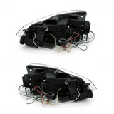 Set CCFL LED Angel Eyes Scheinwerfer Schwarz passt für BMW 1er E81 E87 E82 E88