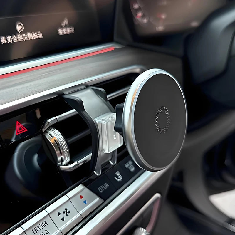 MagSafe-kompatible Handyhalterung mit kabellosem Laden – passend für BMW X5 (G05 LCI) & X6 (G06 LCI) ab 2023 | Facelift mit Curved Display | Lüftungsgitter 15 W