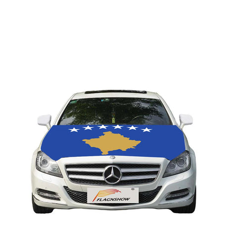 Motorhaubenflagge Kosovo – Kosovo Flagge für die Motorhaube | faltenfrei & lackschonend
