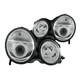 Scheinwerfer Angel Eyes LED Chrom - Passend für Mercedes E-Klasse W210 1999-2002