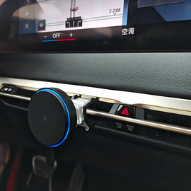 MagSafe-kompatible Handyhalterung mit kabellosem Laden – passend für BMW iX (i20) 2022–2026 mit Curved Display | Mittelkonsole, 15 W