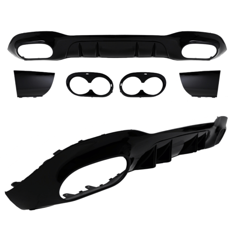 Performance Heckdiffusor Set + Blenden Schwarz - Passend für Mercedes A-Klasse W177 Hatchback