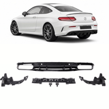 Sport-Heckdiffusor Schwarz glänzend für Mercedes C-Klasse C205 Coupe / A205 Cabrio Facelift AMG-Line (2018-2023)