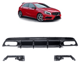 Sport-Heckdiffusor Schwarz Glanz - Passend für Mercedes A-Klasse W176 Vorfacelift