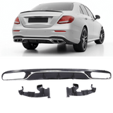 Sport-Heckdiffusor Schwarz Matt Chrom - Passend für Mercedes E-Klasse W213 Limousine & S213 T-Modell 2016-2020