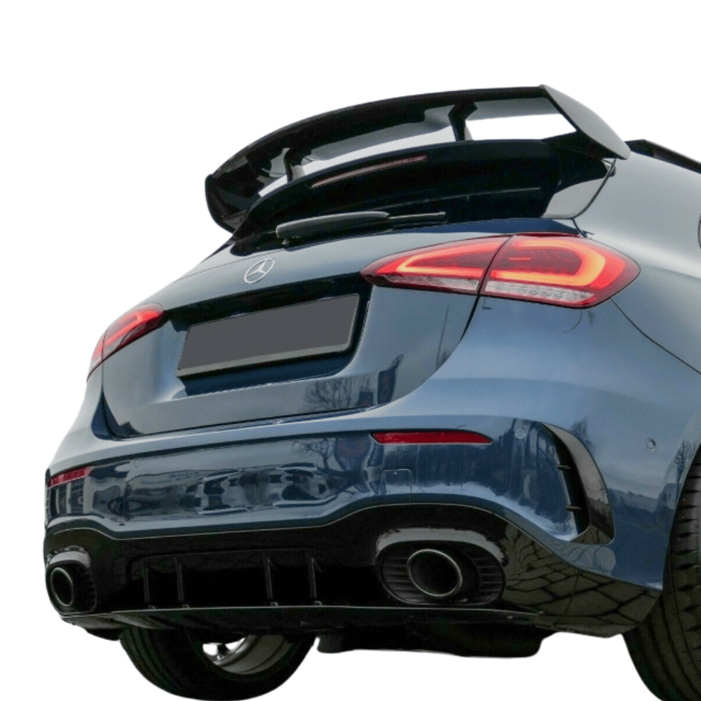 Sport Auspuffblenden Set 1-Rohr Schwarz Lackiert - Passend für Mercedes A-Klasse W177 Hatchback