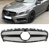 Sport Kühlergrill Schwarz Glanz - Passend für Mercedes A-Klasse W176 Vorfacelift