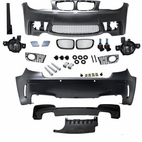 ABE *Bodykit Stoßstange vorne Heck+Nebel+ Diffusor Duplex passt für BMW 1er E81 E87 nicht M M1 - CarWorlds GmbH