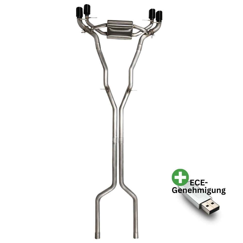 Aulitzky Auspuffanlage für BMW M5/M8 (F90/F92) S63 – ECE, Klappensteuerung, OPF/Non - OPF, gestrahlt/ungestrahlt - CarWorlds GmbH