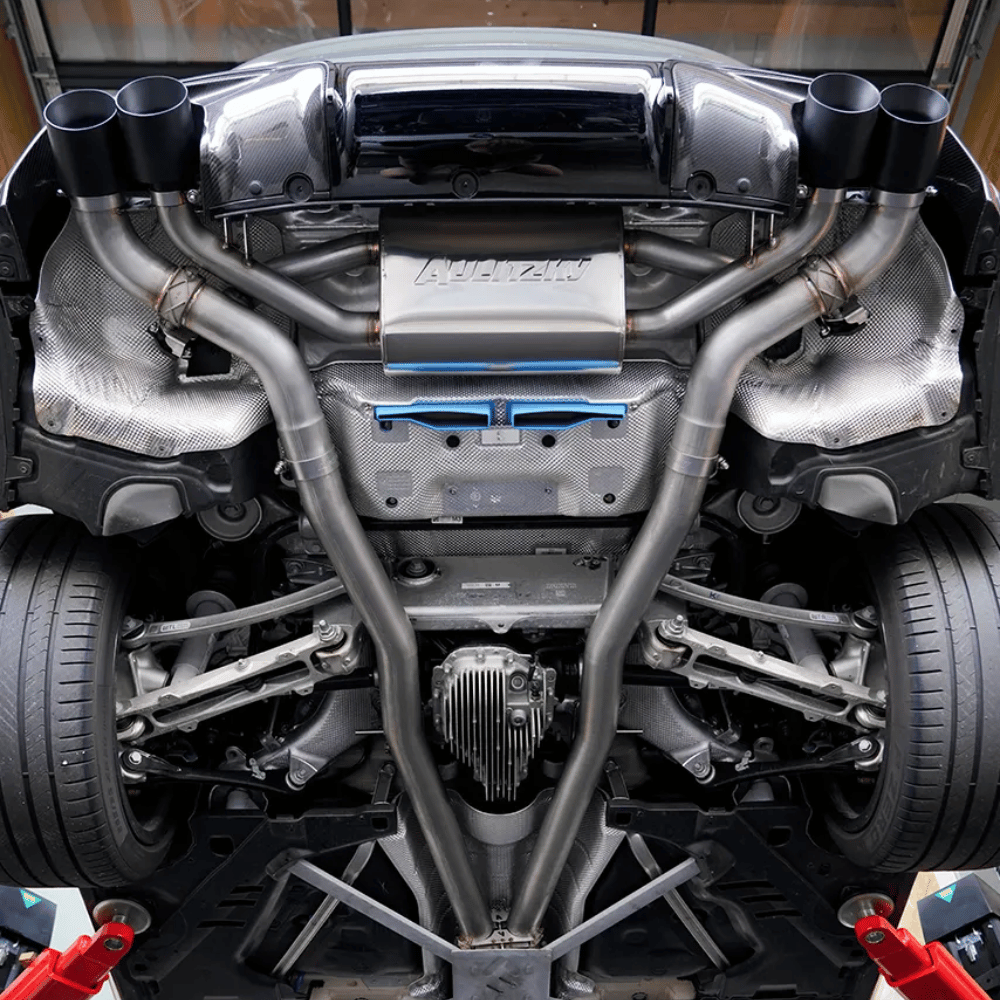 Aulitzky Auspuffanlage für BMW M8 (F92) S63 – ECE, Klappensteuerung, OPF/Non - OPF, gestrahlt/ungestrahlt - CarWorlds GmbH