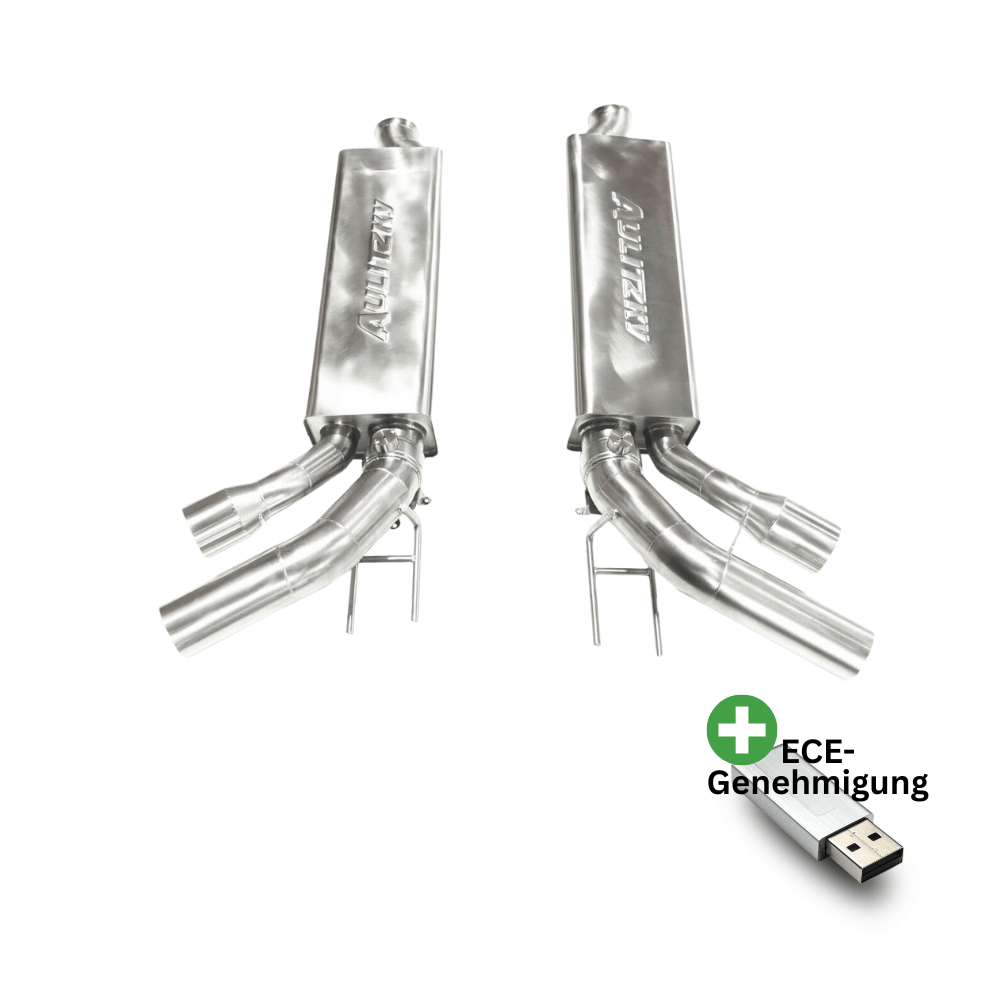Aulitzky Auspuffanlage für Mercedes - Benz G63 AMG (W463) – ECE, Edelstahl, 89mm Endrohre - CarWorlds GmbH