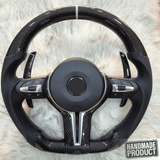 Carbon Fiber Sportlenkrad mit Silber - Trim für BMW F - Serie - CarWorlds GmbH